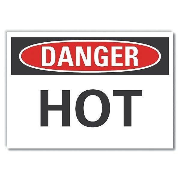 Danger Sign, 10 in H, 14 in W, Non-PVC Polymer, Horizontal Rectangle, English, LCU4-0295-ED_14x10