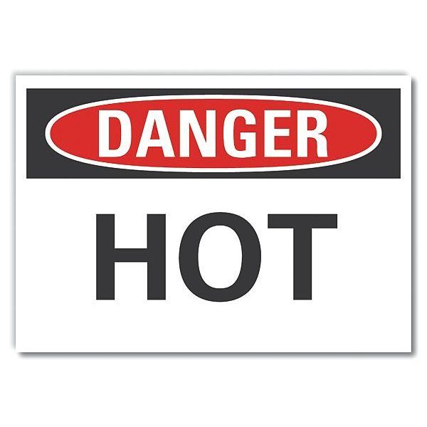Danger Sign, 3 1/2 in H, 5 in W, Polyester, Horizontal Rectangle, English, LCU4-0295-ND_5X3.5
