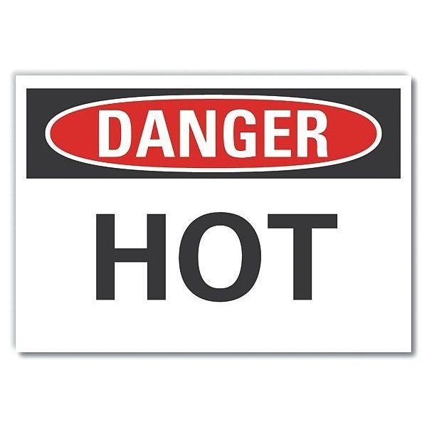 Danger Sign, 3 1/2 in Height, 5 in Width, Reflective Sheeting, Horizontal Rectangle, English