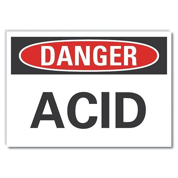 Danger Sign, 7 in H, 10 in W, Non-PVC Polymer, Vertical Rectangle, English, LCU4-0297-ED_10x7