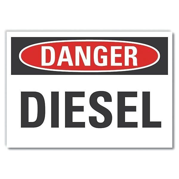 Danger Sign, 7 in H, 10 in W, Non-PVC Polymer, Vertical Rectangle, English, LCU4-0301-ED_10x7