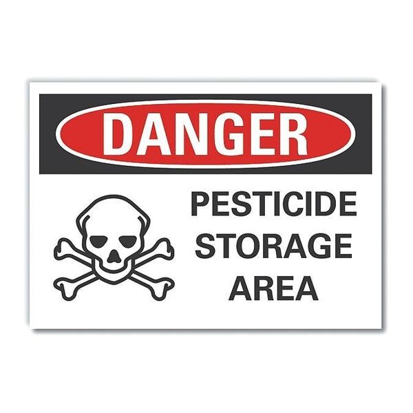 Danger Sign, 7 in H, 10 in W, Polyester, Vertical Rectangle, English, LCU4-0223-ND_10X7