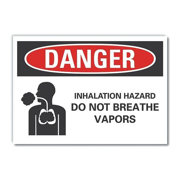 Danger Sign, 10 in H, 14 in W, Non-PVC Polymer, Horizontal Rectangle, English, LCU4-0219-ED_14x10