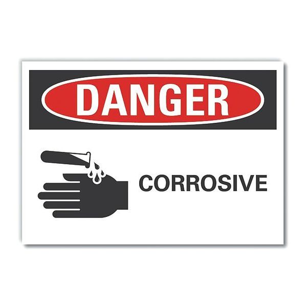 Danger Sign, 5 in H, 7 in W, Horizontal Rectangle, English, LCU4-0216-RD_7X5
