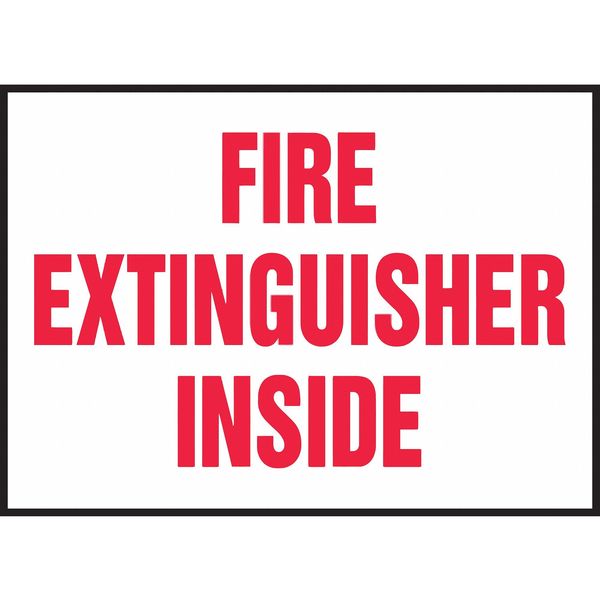 Fire Extinguisher Label, 3-1/2x5 in, Adhesive Dura-Vinyl