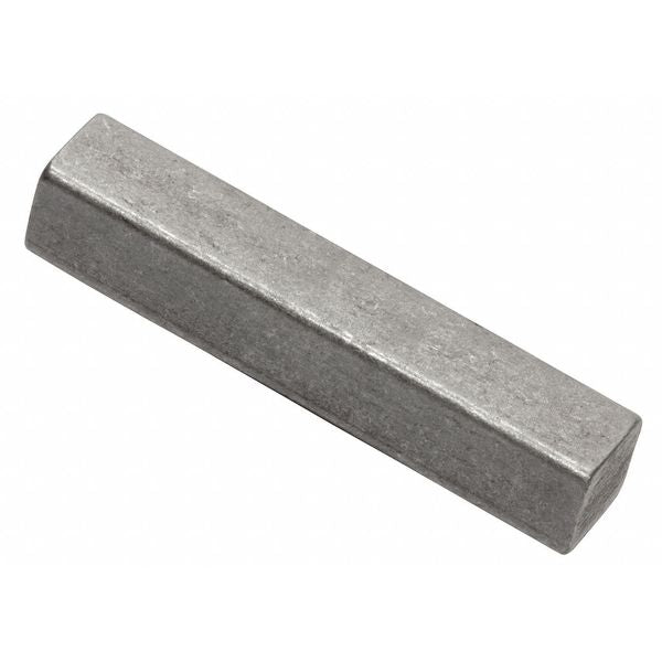 Undersized Machine Key, Square End, Steel, Plain, 4-1/2 in L, 1/4 in Sq