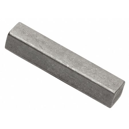 Undersized Machine Key, Square End, Steel, Plain, 2-1/4 in L, 1/2 in Sq