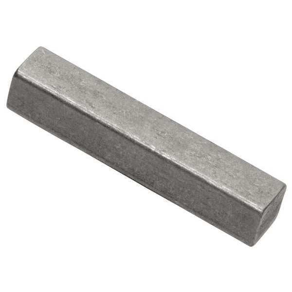 Undersized Machine Key, Square End, Carbon Steel, Plain, 1-1/4 in L, 1/4 in Sq