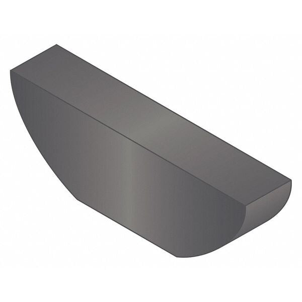 Woodruff Key, 3/32 x 3/8 in Key Size, 303 SAE Number, 11/64 in H, Carbon Steel Plain