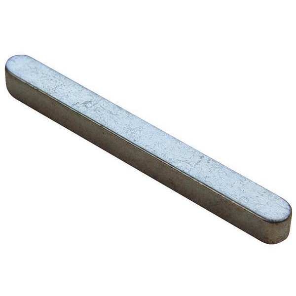 Oversized Machine Key, Round End, Carbon Steel, Zinc Clear Trivalent, 80 mm L, 8 mm Sq