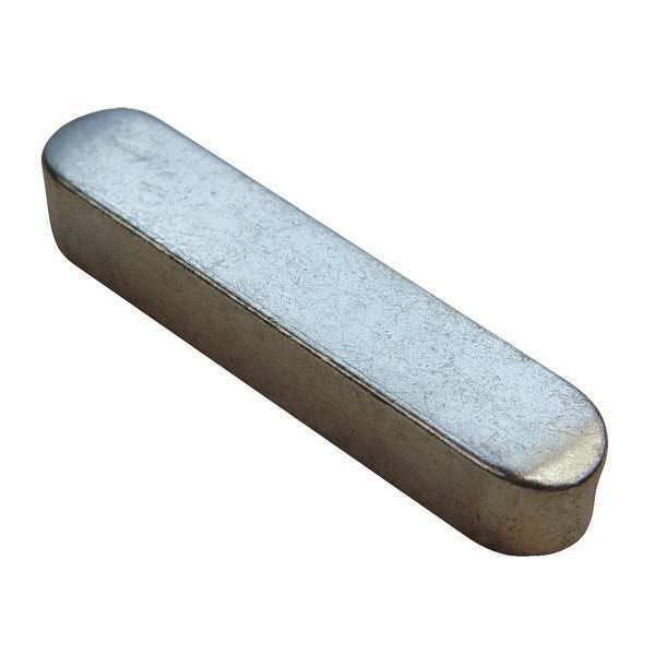 Oversized Machine Key, Round End, Carbon Steel, Zinc Clear Trivalent, 40 mm L, 16 x 10 mm Sq
