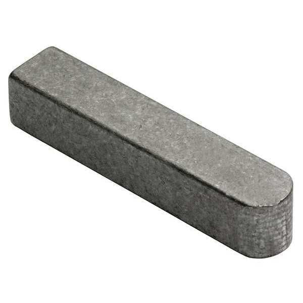 Undersized Machine Key, Round End, Steel, 2 in L, 1/2 in Sq