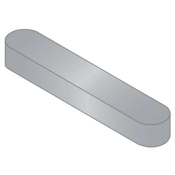 Undersized Machine Key, Round End, Stainless Steel, Plain, 40 mm L, 14 x 9 mm Sq