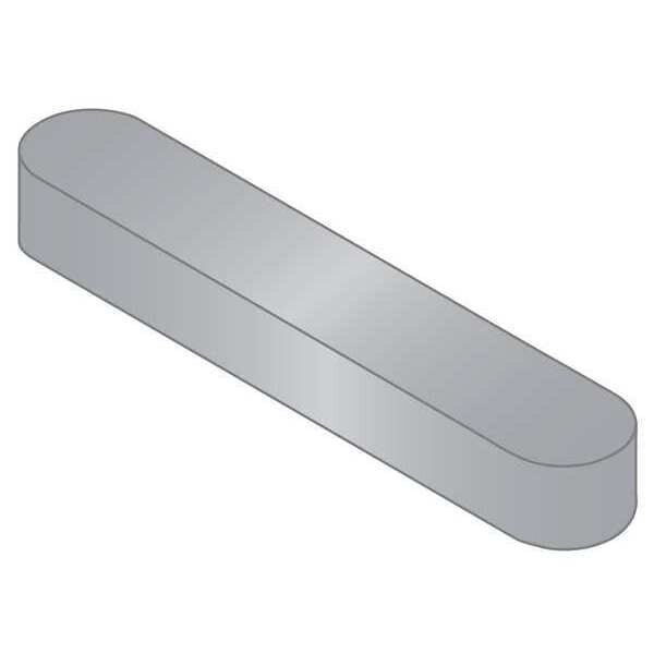 Undersized Machine Key, Round End, Stainless Steel, Plain, 119 mm L, 10 x 8 mm Sq