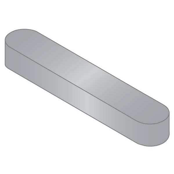 Undersized Machine Key, Round End, Stainless Steel, Plain, 20 mm L, 8 x 7 mm Sq