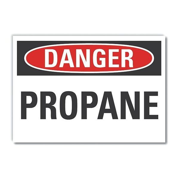 Danger Sign, 3 1/2 in H, 5 in W, Horizontal Rectangle, English, LCU4-0310-RD_5X3.5