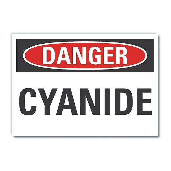 Danger Sign, 10 in H, 14 in W, Non-PVC Polymer, Horizontal Rectangle, English, LCU4-0309-ED_14x10