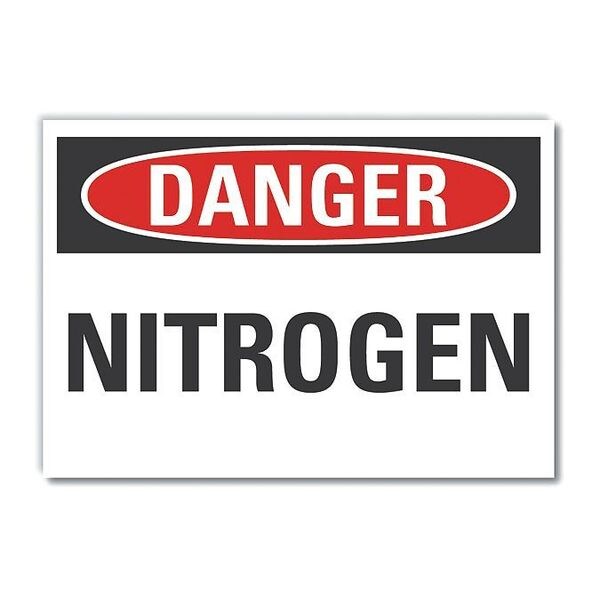 Nitrogen Danger Reflective Label, 3 1/2 in H, 5 in W, English, LCU4-0321-RD_5X3.5