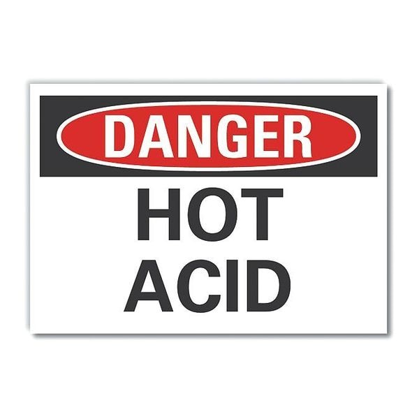 Danger Sign, 10 in H, 14 in W, Non-PVC Polymer, Horizontal Rectangle, English, LCU4-0318-ED_14x10