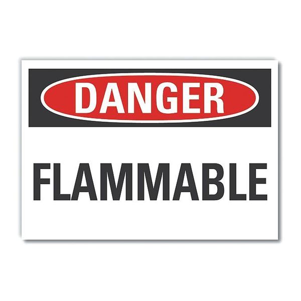Danger Sign, 10 in H, 14 in W, Non-PVC Polymer, Horizontal Rectangle, English, LCU4-0322-ED_14x10