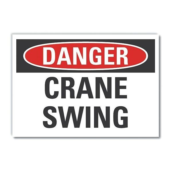 Danger Sign, 10 in Height, 14 in Width, Non-PVC Polymer, Horizontal Rectangle, English