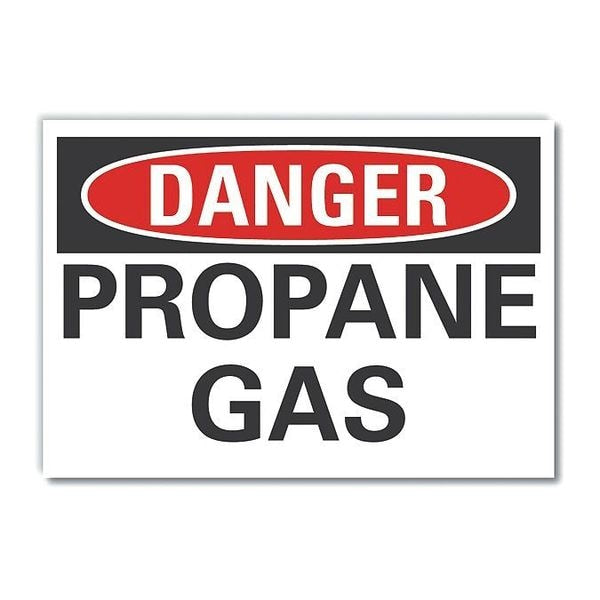Propane Danger Reflective Label, 3 1/2 in H, 5 in W, English, LCU4-0337-RD_5X3.5