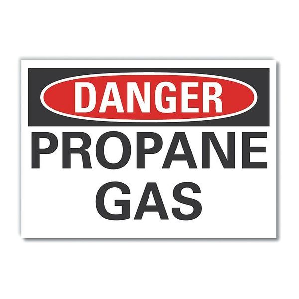 Propane Danger Reflective Label, 5 in H, 7 in W, Horizontal Rectangle, LCU4-0337-RD_7X5