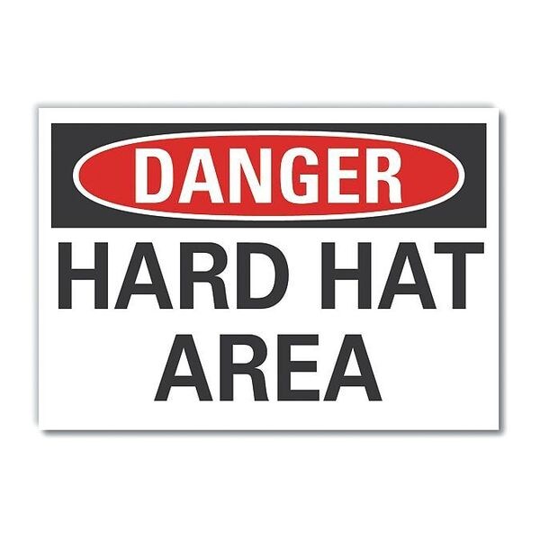 Refl Decal Danger Hard Hat Area, 5x3-1/2