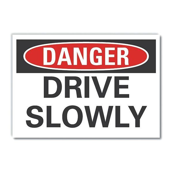 Traffic Safety Danger Label, 5 in H, 7 in W, Polyester, Horizontal Rectangle, LCU4-0353-ND_7X5