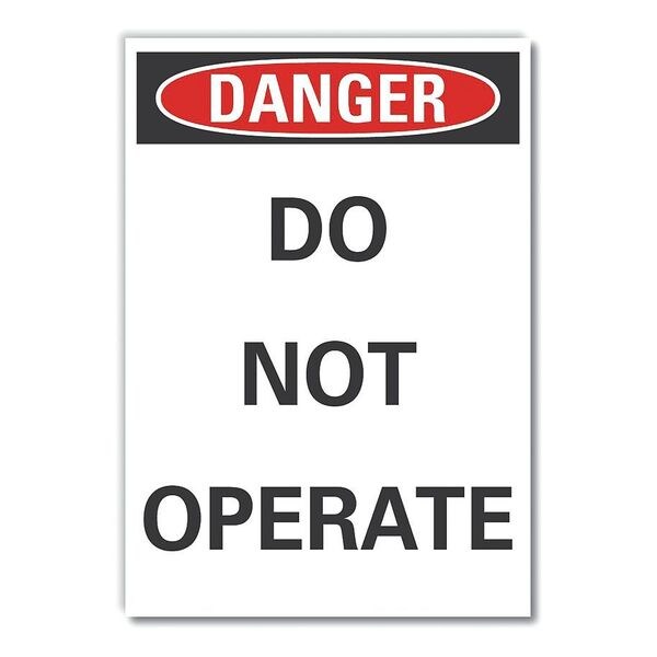 Danger Sign, 14 in Height, 10 in Width, Non-PVC Polymer, Vertical Rectangle, English