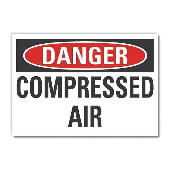 Compressed Air Danger Reflective Label, 3 1/2 in H, 5 in W, English, LCU4-0365-RD_5X3.5