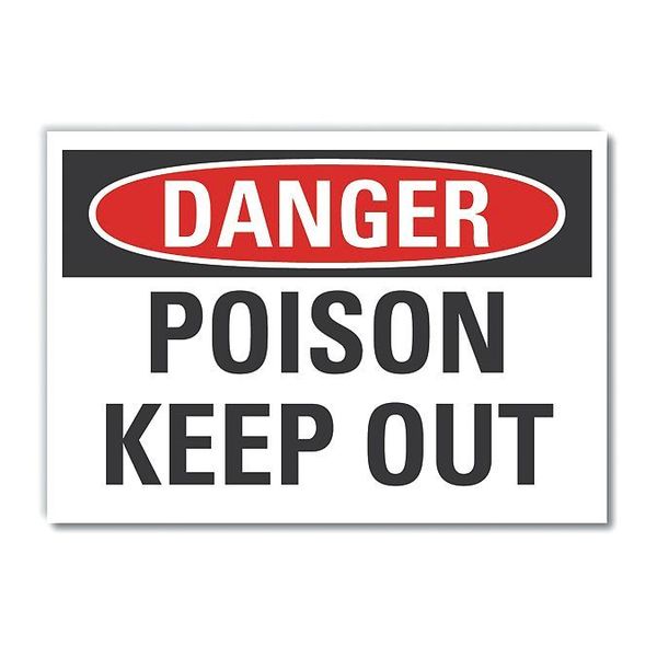 Poison Danger Label, 3 1/2 in H, 5 in W, Polyester, Horizontal Rectangle, LCU4-0377-ND_5X3.5
