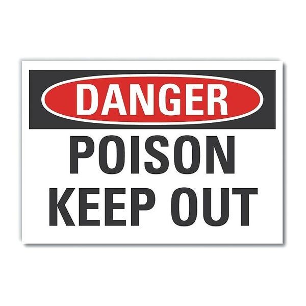 Poison Danger Reflective Label, 10 in H, 14 in W, English, LCU4-0377-RD_14X10