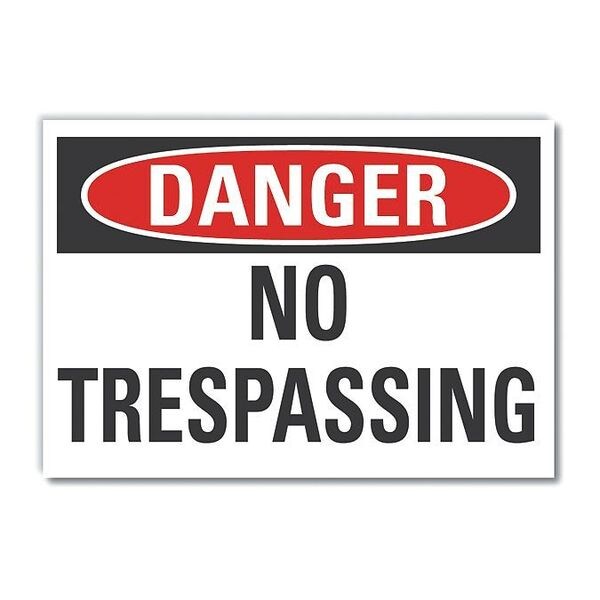 Danger Sign, 7 in H, 10 in W, Non-PVC Polymer, Vertical Rectangle, English, LCU4-0371-ED_10x7