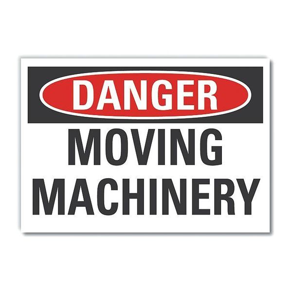 Danger Sign, 10 in Height, 14 in Width, Non-PVC Polymer, Horizontal Rectangle, English