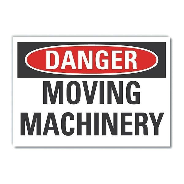 Danger Sign, 3 1/2 in Height, 5 in Width, Reflective Sheeting, Horizontal Rectangle, English