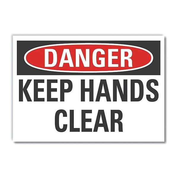 Danger Sign, 3 1/2 in Height, 5 in Width, Reflective Sheeting, Horizontal Rectangle, English