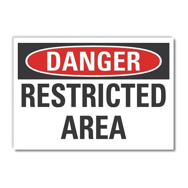 Danger Sign, 10 in H, 14 in W, Non-PVC Polymer, Horizontal Rectangle, English, LCU4-0378-ED_14x10
