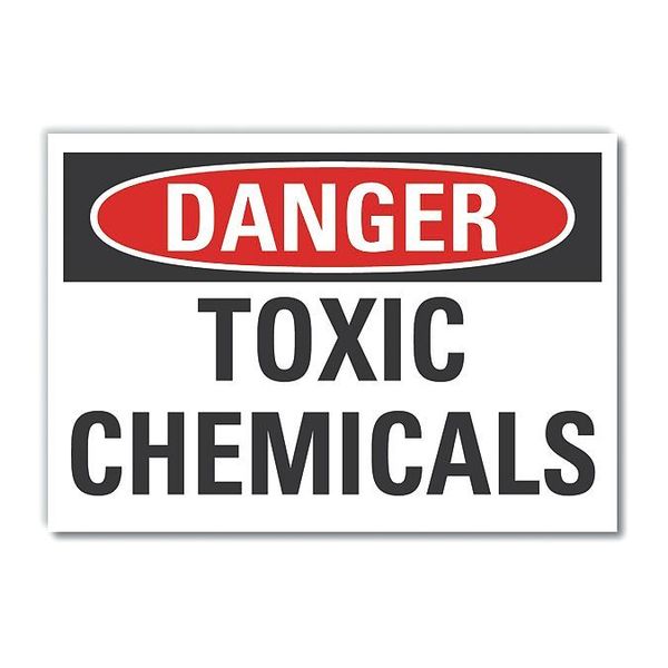 Toxic Materials Danger Label, 5 in H, 7 in W, Polyester, Horizontal Rectangle, LCU4-0379-ND_7X5