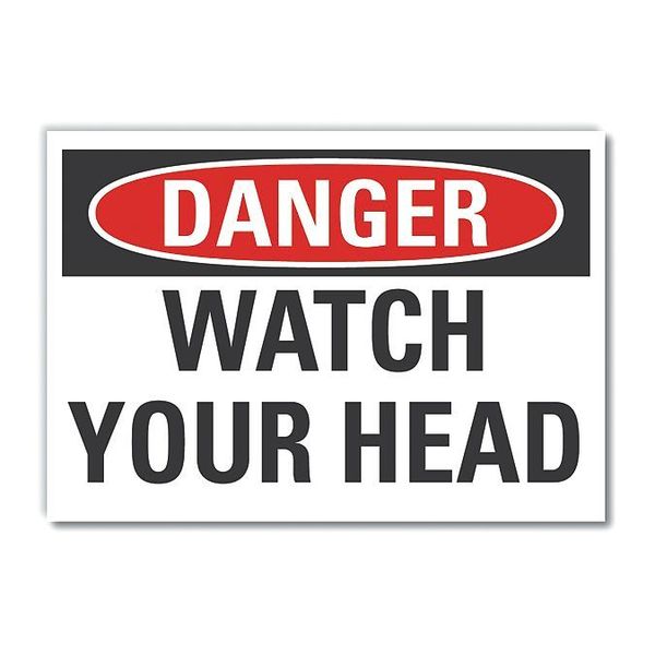 Overhead Clearance Danger Reflective Label, 7 in Height, 10 in Width, Reflective Sheeting, English