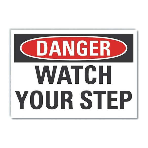Danger Sign, 3 1/2 in H, 5 in W, Reflective Sheeting, Horizontal Rectangle, LCU4-0382-RD_5X3.5