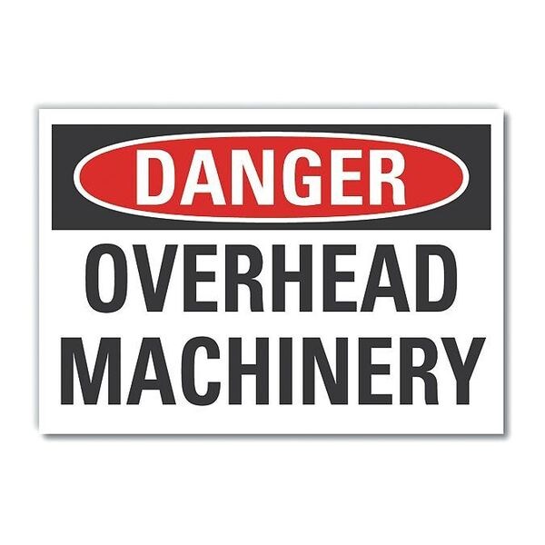 Danger Sign, 5 in Height, 7 in Width, Reflective Sheeting, Horizontal Rectangle, English