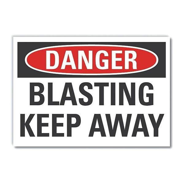 Danger Sign, 10 in Height, 14 in Width, Non-PVC Polymer, Horizontal Rectangle, English