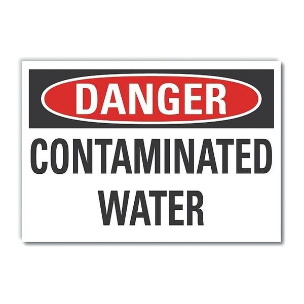 Potable Water Danger Reflective Label, 3 1/2 in Height, 5 in Width, Reflective Sheeting, English