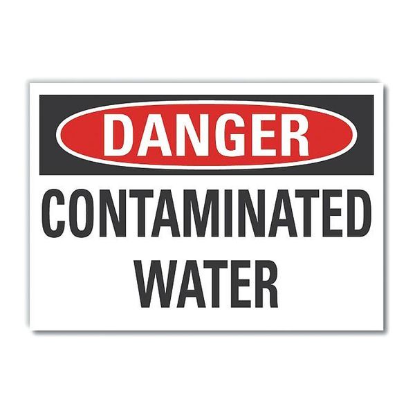 Potable Water Danger Label, 3 1/2 in Height, 5 in Width, Polyester, Horizontal Rectangle, English