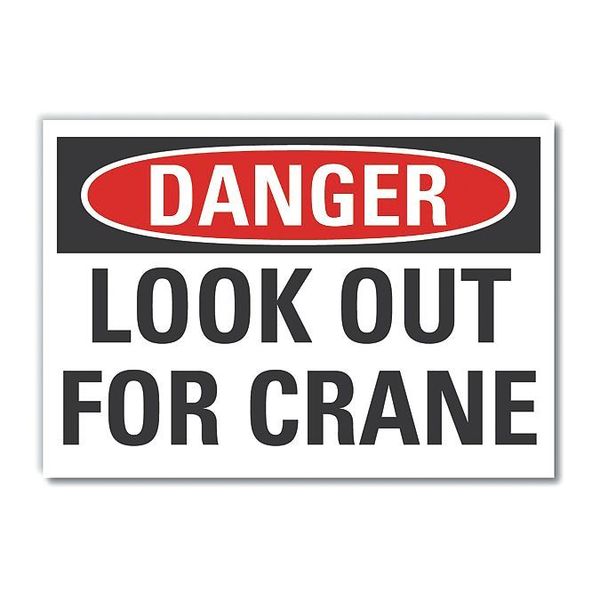 Crane & Hoists Danger Reflective Label, 3 1/2 in Height, 5 in Width, Reflective Sheeting, English