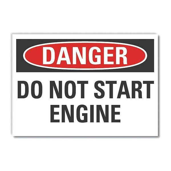 Machine & Operation Danger Label, 10 in H, 14 in W, Polyester, Rectangle, LCU4-0418-ND_14X10