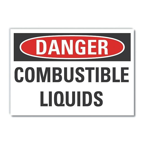 Combustible Liquid Danger Reflective Label, 3 1/2 in H, 5 in W, LCU4-0417-RD_5X3.5