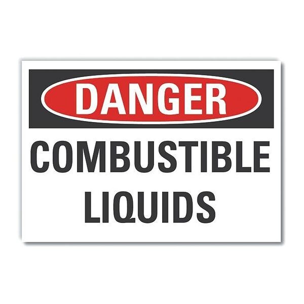 Danger Sign, 3 1/2 in H, 5 in W, Polyester, Horizontal Rectangle, English, LCU4-0417-ND_5X3.5