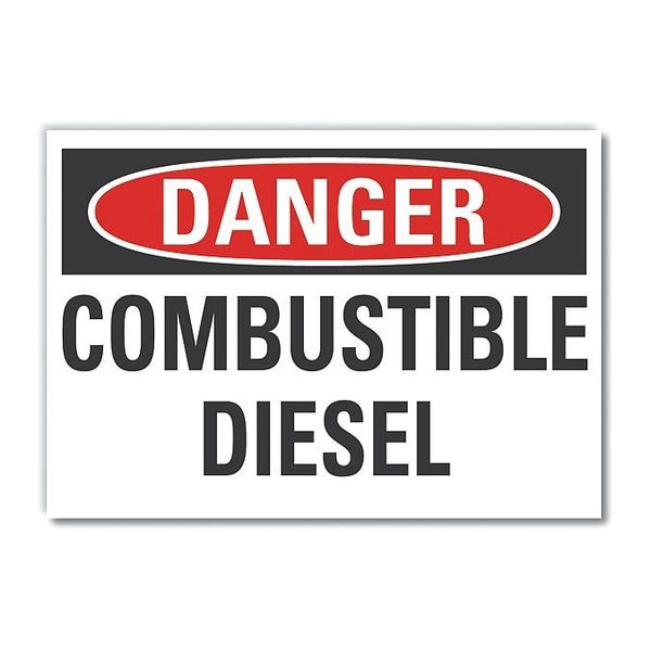 Danger Sign, 5 in H, 7 in W, Polyester, Horizontal Rectangle, English, LCU4-0411-ND_7X5